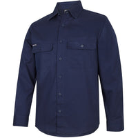 JB's Wear 6WLSS L/S Stretch Work Shirt - Side View | color:Navy|view:side