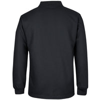 JB's Wear 7WPL L/S Waffle Pocket Polo - Back View | color:Black|view:back