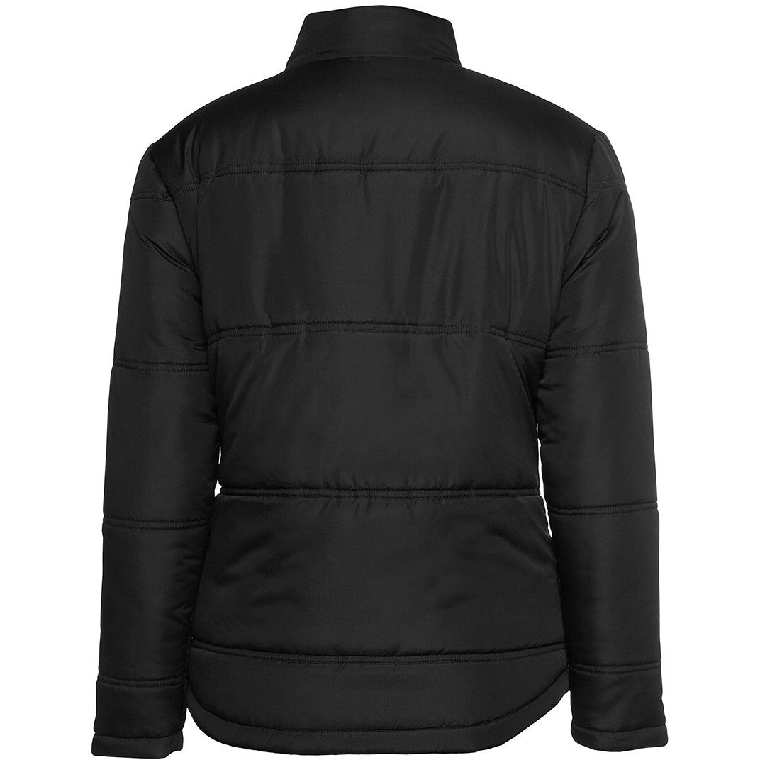 JB's Wear 3ADJ1 Ladies Adventure Puffer Jacket - Back View | color:Black/Grey|view:back