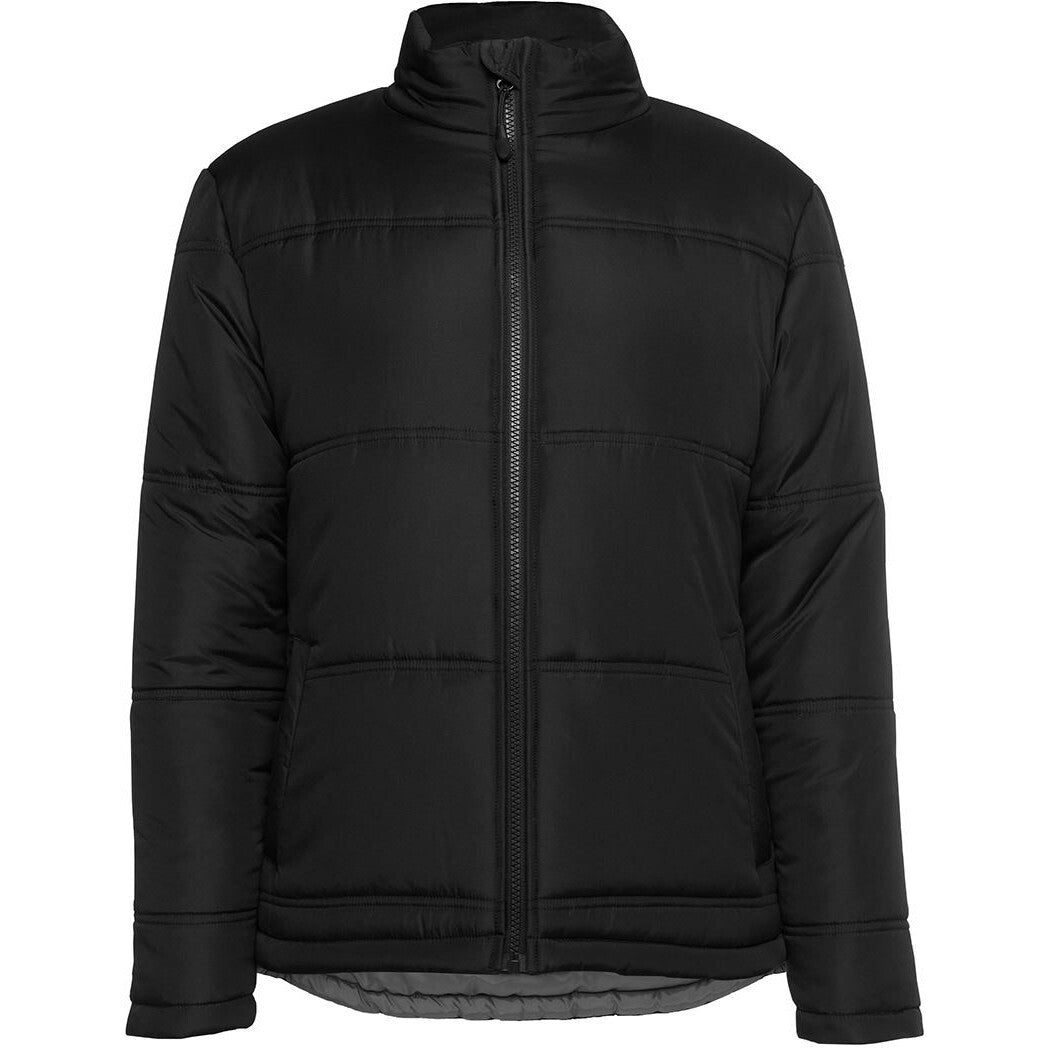 JB's Wear 3ADJ1 Ladies Adventure Puffer Jacket - Front View | color:Black/Grey|view:front