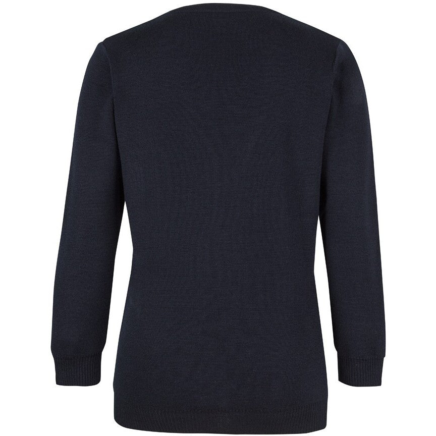 JB's Wear 6LCA Ladies Anti-Bacterial ISO 20645 Cardigan - Back View | color:Navy|view:back