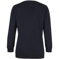 JB's Wear 6LCA Ladies Anti-Bacterial ISO 20645 Cardigan - Back View | color:Navy|view:back
