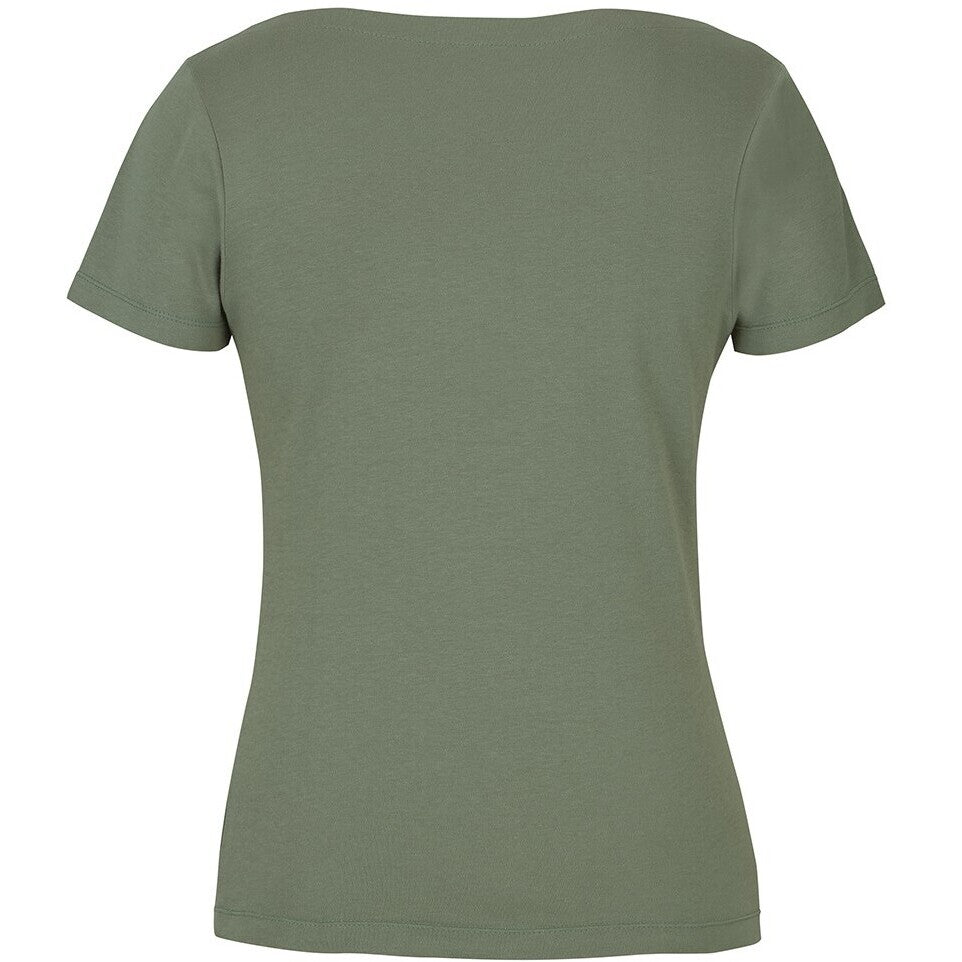 JB's Wear 1BTS Ladies Boat Neck Tee - Back View | color:Sage|view:back