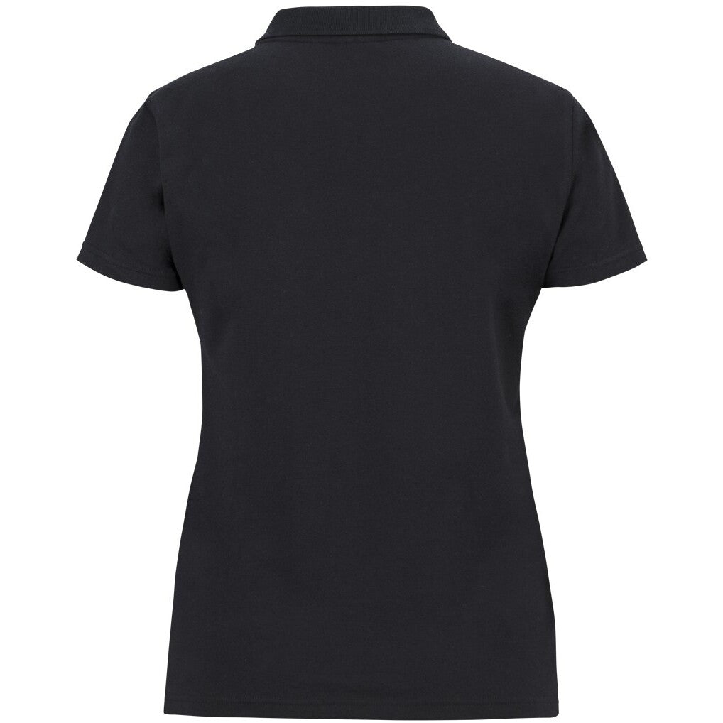 JB's Wear 2STS1 Ladies Cotton S/S Stretch Polo - Back View | color:Black|view:back