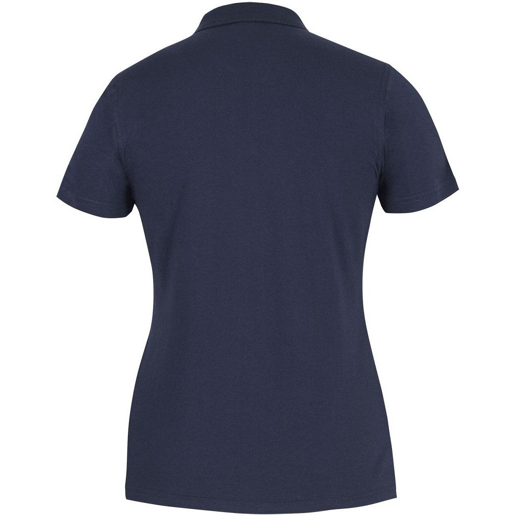 JB's Wear 2STS1 Ladies Cotton S/S Stretch Polo - Back View | color:Navy|view:back