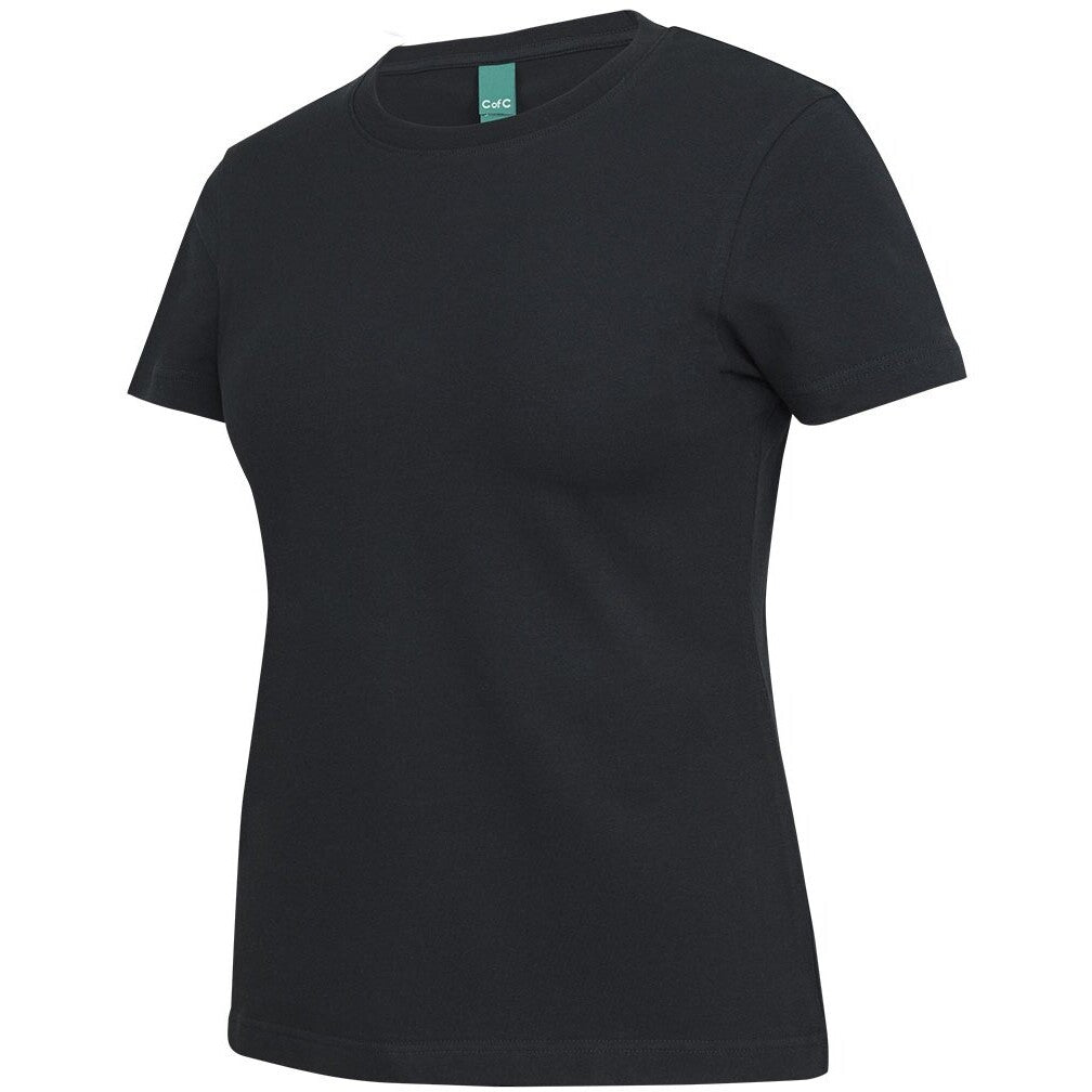 JB's Wear 1STS1 Ladies Cotton S/S Stretch Tee - Side View | color:Black|view:side