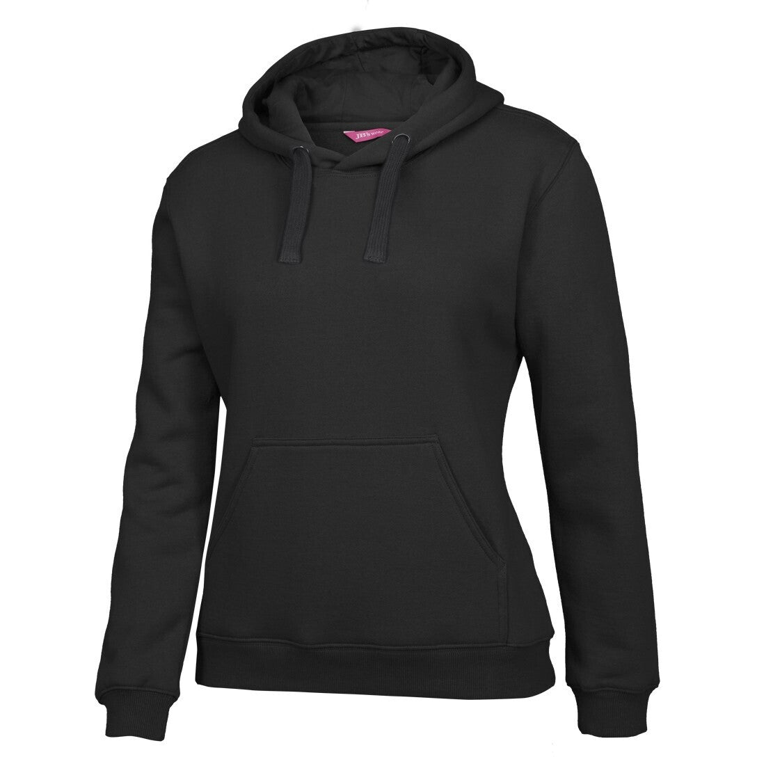 JB's Wear 3FH1 Ladies Fleecy Hoodie - Side View | color:Black|view:side