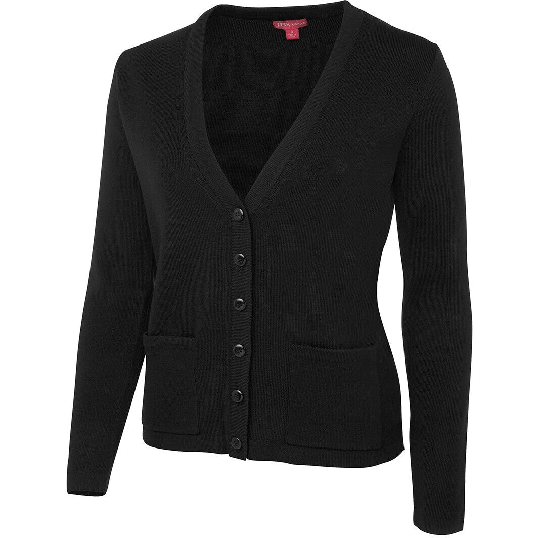 JB's Wear 6LC Ladies Knitted Cardigan - Side View | color:Black|view:side