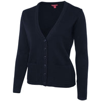 JB's Wear Z6LC Ladies Knitted Cardigan - Side View | color:Dark Navy|view:side