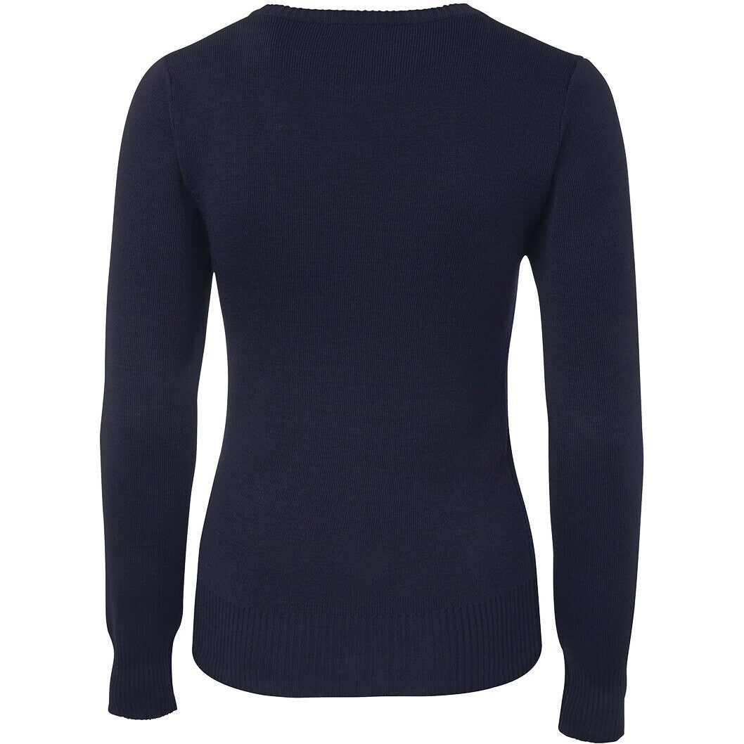 JB's Wear 6J1 Ladies Knitted Jumper - Back View | color:Navy|view:back