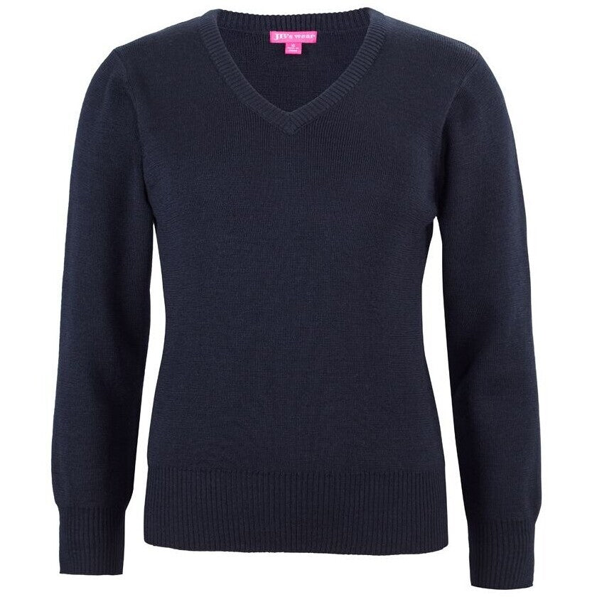 JB's Wear 6J1 Ladies Knitted Jumper - Front View | color:Navy|view:front