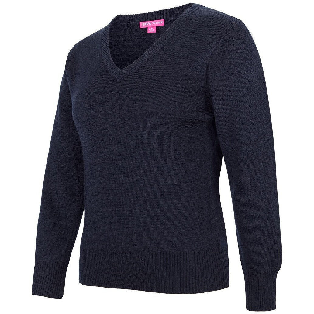 JB's Wear 6J1 Ladies Knitted Jumper - Side View | color:Navy|view:side
