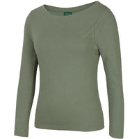 JB's Wear 1BTL Ladies L/S Boat Neck Tee - Side View | color:Sage|view:side
