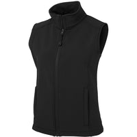 JB's Wear 3JLV1 Ladies Layer Soft Shell Vest - Side View | color:Black/Black|view:side