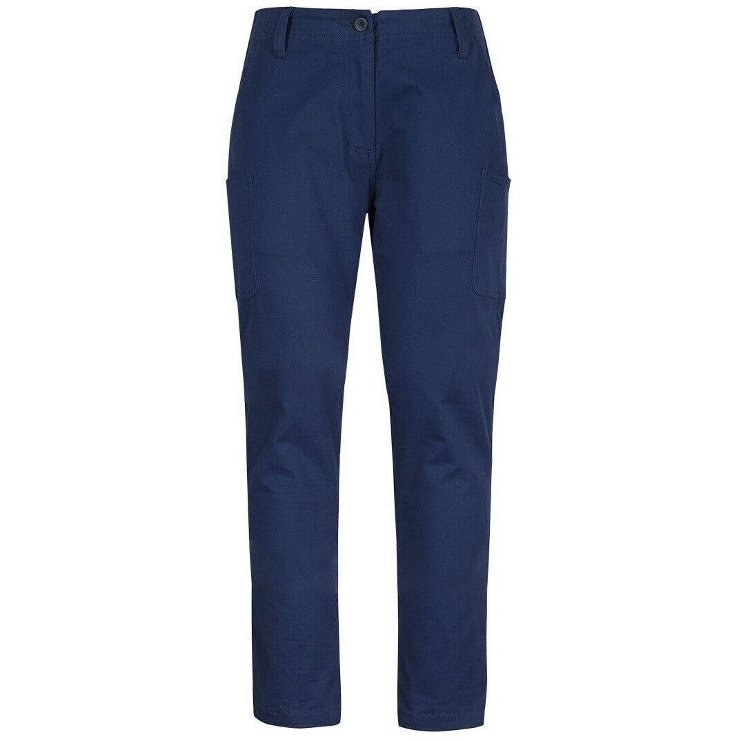 JB's Wear 6MTP1 Ladies Multi Pocket Stretch Twill Pant - Front View | color:Navy|view:front