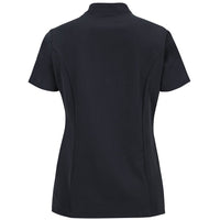 JB's Wear 4SMT1 Ladies Nu Mandarin Collar Scrub Top - Back View | color:Black|view:back