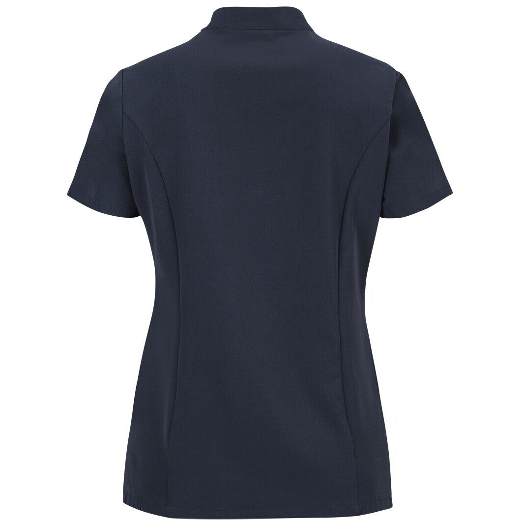 JB's Wear 4SMT1 Ladies Nu Mandarin Collar Scrub Top - Back View | color:Navy|view:back