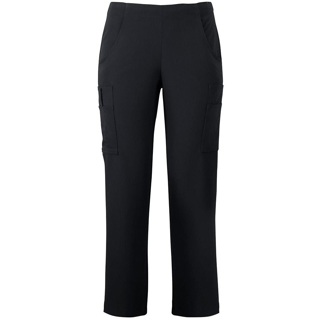 JB's Wear 4SNP1 Ladies Nu Scrub Cargo Pant - Front View | color:Black|view:front