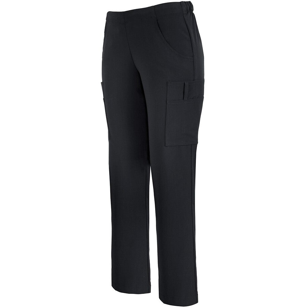 JB's Wear 4SNP1 Ladies Nu Scrub Cargo Pant - Side View | color:Black|view:side