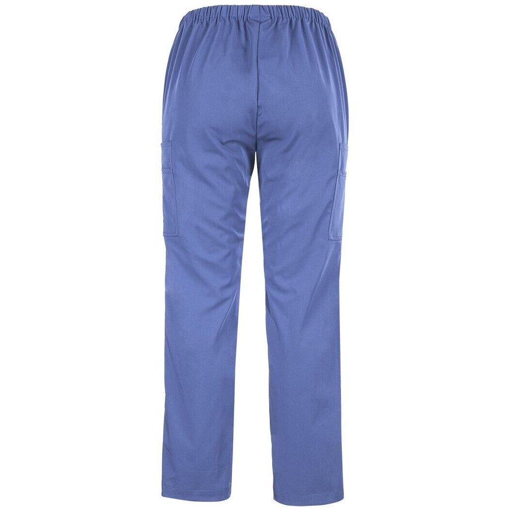 JB's Wear 4SNP1 Ladies Nu Scrub Cargo Pant - Back View | color:Vista Blue|view:back