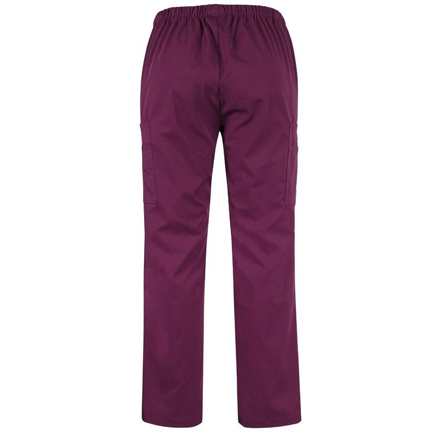 JB's Wear 4SNP1 Ladies Nu Scrub Cargo Pant - Back View | color:Wine|view:back