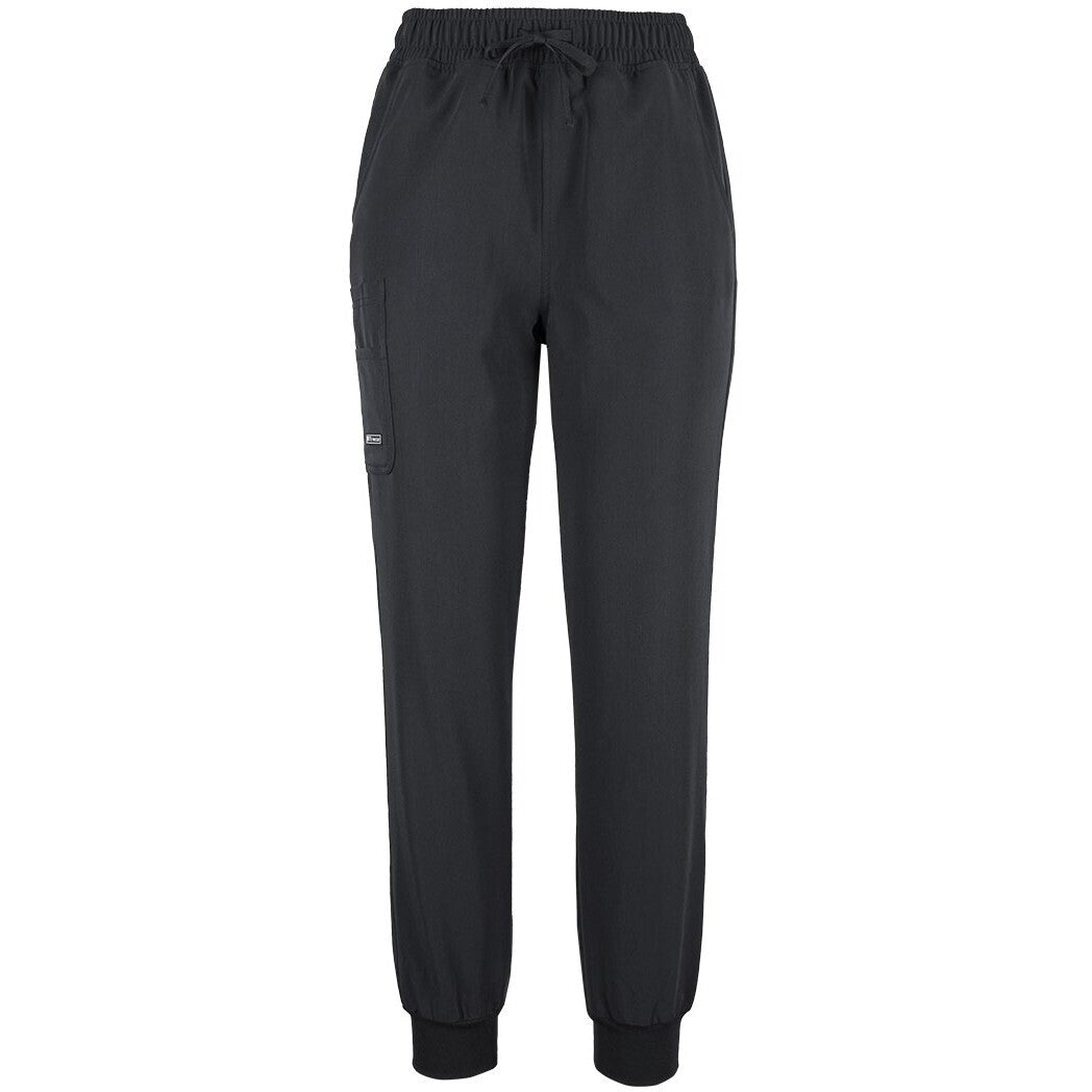 JB's Wear 4SNJ1 Ladies Nu Scrub Jogger - Front View | color:Black|view:front