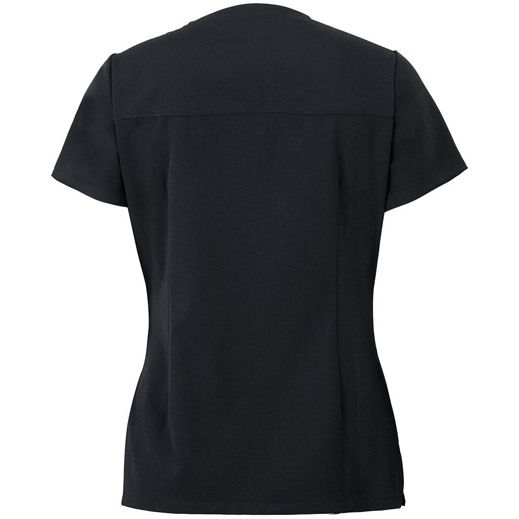 JB's Wear 4SNT1 Ladies Nu Scrub Top - Back View | color:Black|view:back