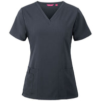 JB's Wear 4SNT1 Ladies Nu Scrub Top - Front View | color:Graphite|view:front