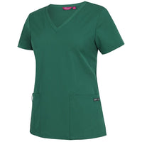 JB's Wear 4SNT1 Ladies Nu Scrub Top - Side View | color:Hunter Green|view:side