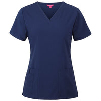 JB's Wear 4SNT1 Ladies Nu Scrub Top - Front View | color:Indigo|view:front