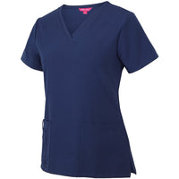 JB's Wear 4SNT1 Ladies Nu Scrub Top - Side View | color:Indigo|view:side