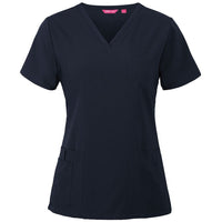 JB's Wear 4SNT1 Ladies Nu Scrub Top - Front View | color:Navy|view:front