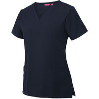 JB's Wear 4SNT1 Ladies Nu Scrub Top - Side View | color:Navy|view:side