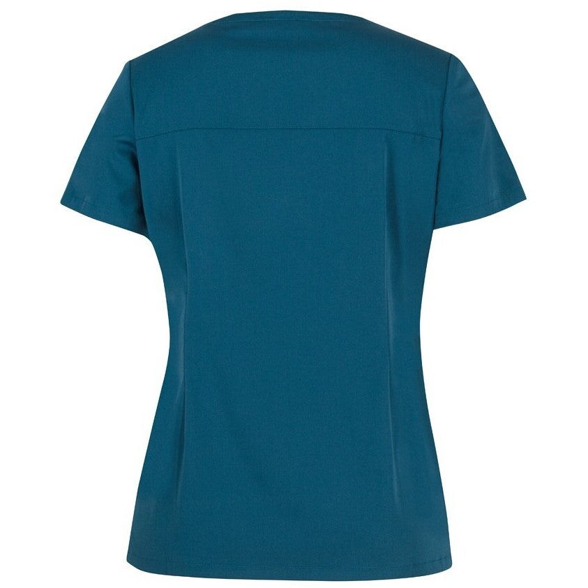 JB's Wear 4SNT1 Ladies Nu Scrub Top - Back View | color:Storm Blue|view:back