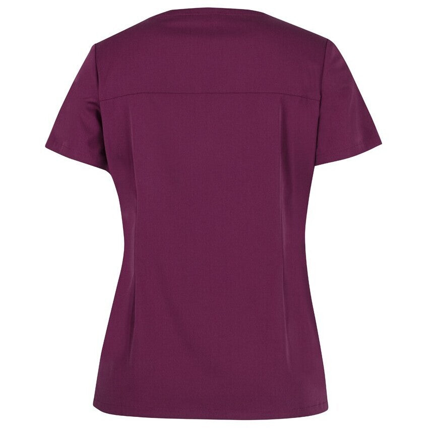 JB's Wear 4SNT1 Ladies Nu Scrub Top - Back View | color:Wine|view:back