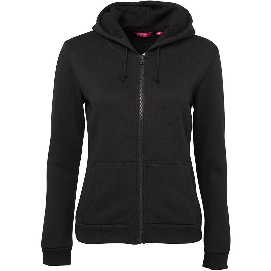 JB's Wear 3PZH1 Ladies P/C Full Zip Hoodie - Front View | color:Black|view:front