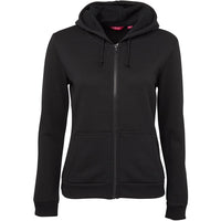 JB's Wear 3PZH1 Ladies P/C Full Zip Hoodie - Front View | color:Black|view:front
