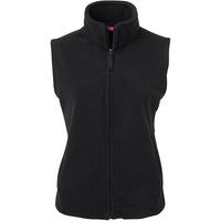 JB's Wear 3LV Ladies Polar Vest - Front View | color:Black|view:front