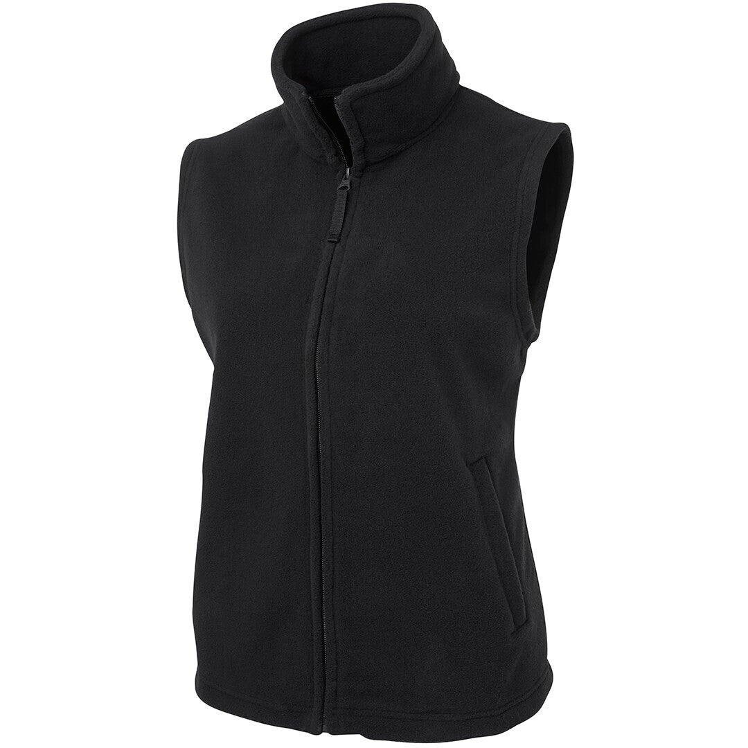 JB's Wear 3LV Ladies Polar Vest - Side View | color:Black|view:side