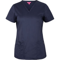 JB's Wear 4SPT1 Ladies Premium Scrub Top - Front View | color:Navy|view:front
