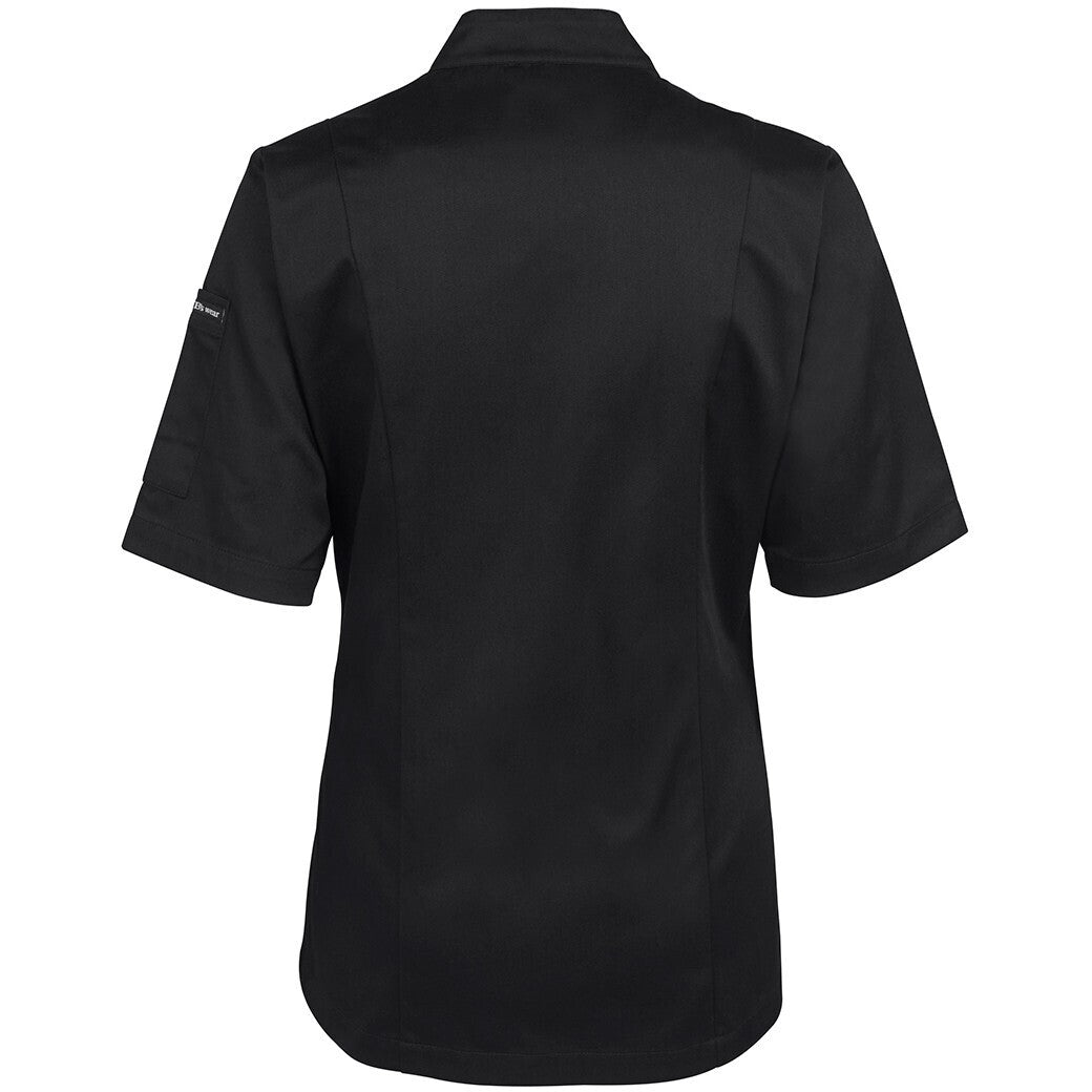 JB's Wear 5CJ21 Ladies S/S Chef's Jacket - Back View | color:Black|view:back