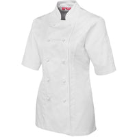 JB's Wear 5CJ21 Ladies S/S Chef's Jacket - Side View | color:White|view:side