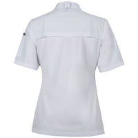 JB's Wear 5CJS1 Ladies S/S Snap Button Chef Jacket - Back View | color:White|view:back