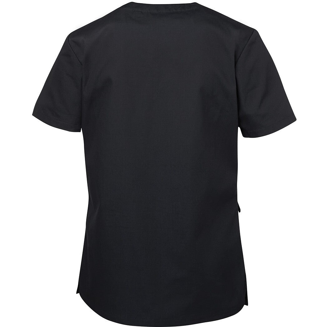 JB's Wear 4SRT1 Ladies Scrubs Top - Back View | color:Black|view:back
