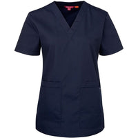 JB's Wear 4SRT1 Ladies Scrubs Top - Front View | color:Navy|view:front