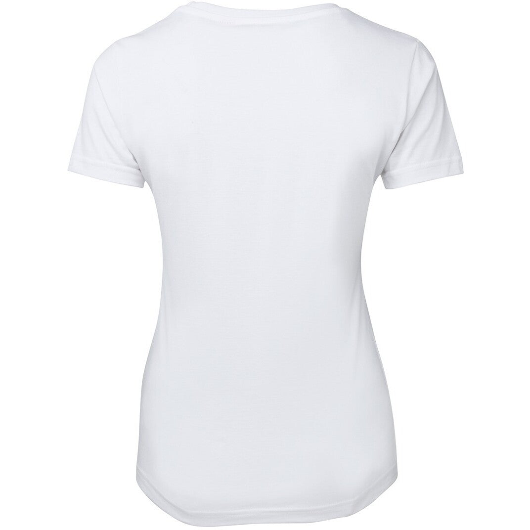JB's Wear 1LHT Ladies Tee - Back View | color:White|view:back