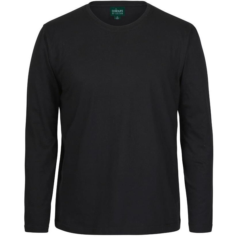 JB's Wear 1LSNC Long Sleeve Non-Cuff Tee - Front View | color:Black|view:front