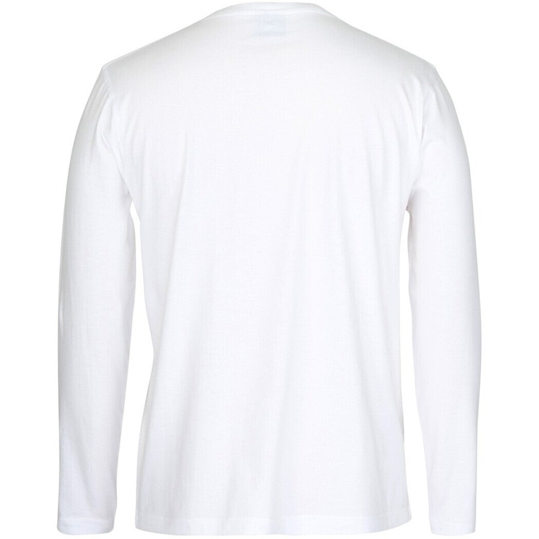 JB's Wear 1LSNC Long Sleeve Non-Cuff Tee - Back View | color:White|view:back