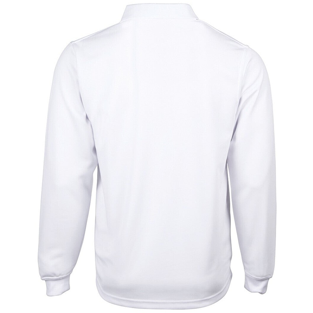 JB's Wear 7SPL Long Sleeve Poly Polo - Back View | color:White|view:back