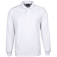 JB's Wear 7SPL Long Sleeve Poly Polo - Front View | color:White|view:front